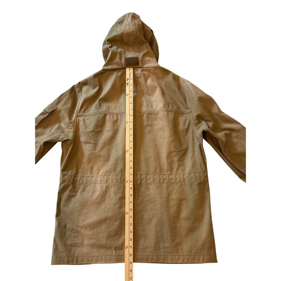 Walace & Barnes Military Field Coat Mens Large Brown Linen Blend Hooded *FLAW* - Picture 13 of 15